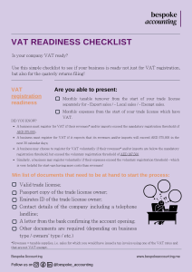 VAT readiness checklist - Bespoke Accounting
